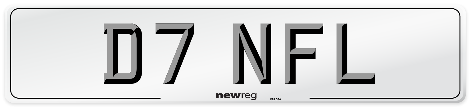 D7 NFL Number Plate from New Reg